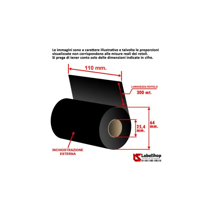 ribbon per toshiba 110x300 cera resina trasferimento termico poliammide raso rotolo rolls