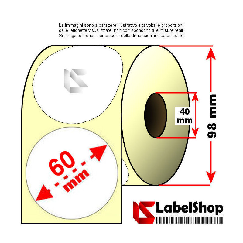 etichette adesive rotonde vellum circolari
