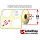 Rotolo 2000 etichette adesive tonde diametro 37 mm vellum doppia fila trasferimento termico
