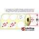 Rotolo etichette adesive circolari diametro 13 mm a 3 file