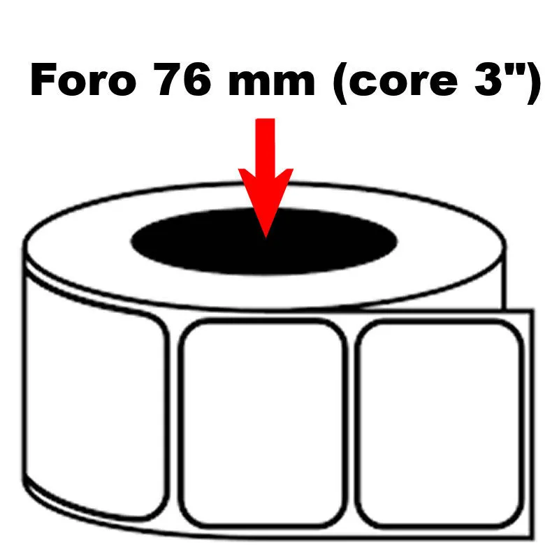 Rotolo da  3500 etichette adesive mm 100x50 Termiche foro 76