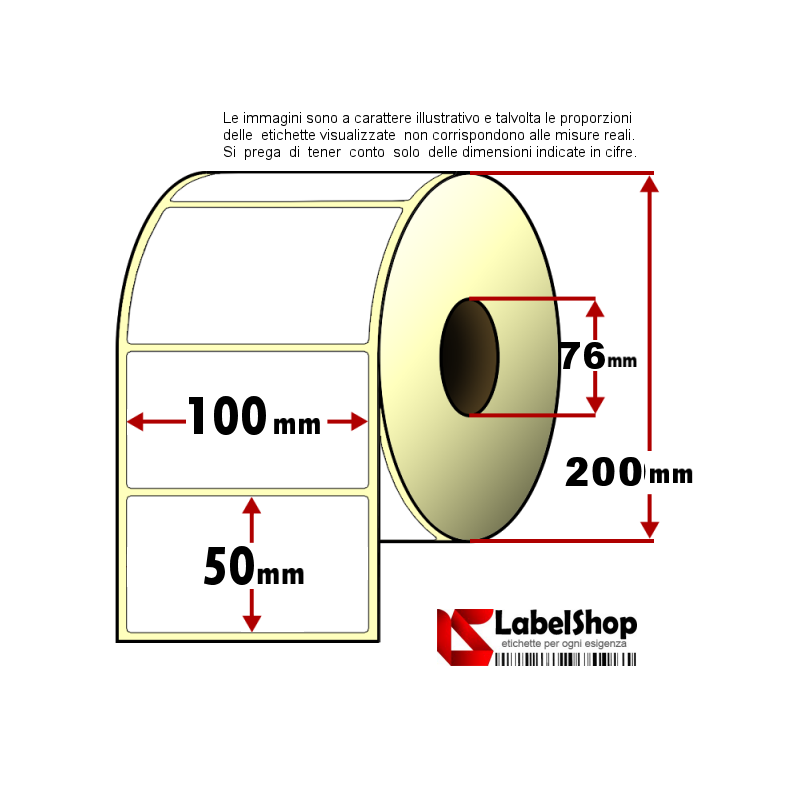 Etichette adesive in rotoli - f-to. 100X65 mm (bxh) - Termica