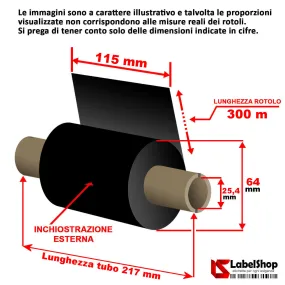 Ribbon per Toshiba 115 mm x...