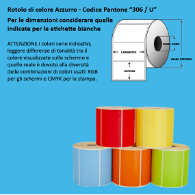 Rotolo industriale da 2000 etichette termiche 100x100 foro 76 mm adesivo permanente