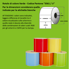 Rotolo industriale da 2000 etichette termiche 100x100 foro 76 mm adesivo permanente