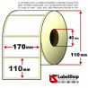 Rotolo da 450 etichette adesive mm 170x110 Carta Vellum anima 40 con pretaglio