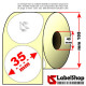 Rotolo da 1500 etichette adesive tonde diametro 35 mm vellum trasferimento termico