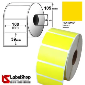 Rotolo da 1300 etichette adesive colorate mm 100x39 Carta Termica - foro 40mm