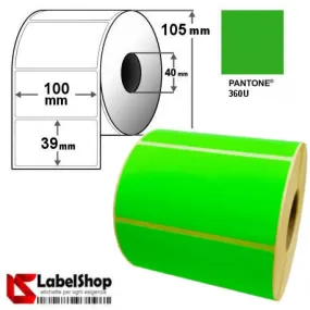 Rotolo da 1300 etichette adesive colorate mm 100x39 Carta Termica - foro 40mm