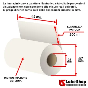 ribbon colorato bianco cera resina trasferimento termico 55x200