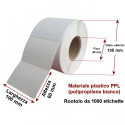 Rotolo da 1000 etichette adesive in PPL white mm 100x60