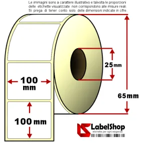 Rotolo etichette 100x100 vellum