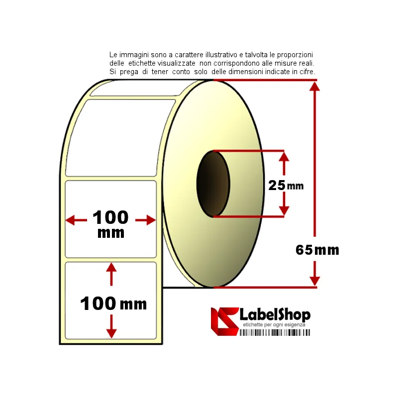 Rotolo etichette 100x100 vellum