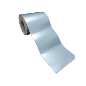 Rotolo da 200 etichette in poliestere argentato misura 100x150 adesive