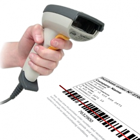 Pistola lettore codici a barre scanner barcode laser USB ccd etichette