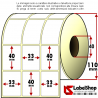 Rotolo da 6000 etichette adesive mm 33x40 Termiche 3 piste anima 40