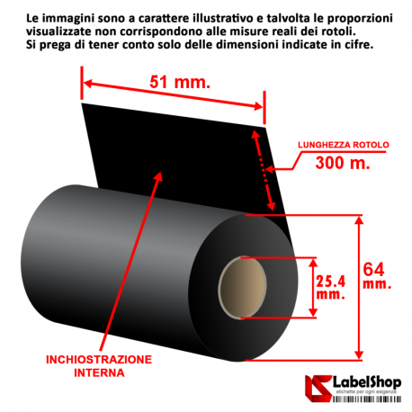 nastro carbongrafico ribbon foil cera resina trasferimento termico polliammide raso rotolo rolls