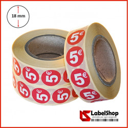 Bollini circolari adesivi segnaprezzo colorati diametro 18 mm stampa 5€