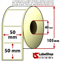 Rotolo da 1000 etichette adesive mm 50x50 Carta Vellum trasferimento termico anima 40