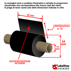 nastro carbongrafico ribbon foil cera resina trasferimento termico polliammide raso rotolo rolls