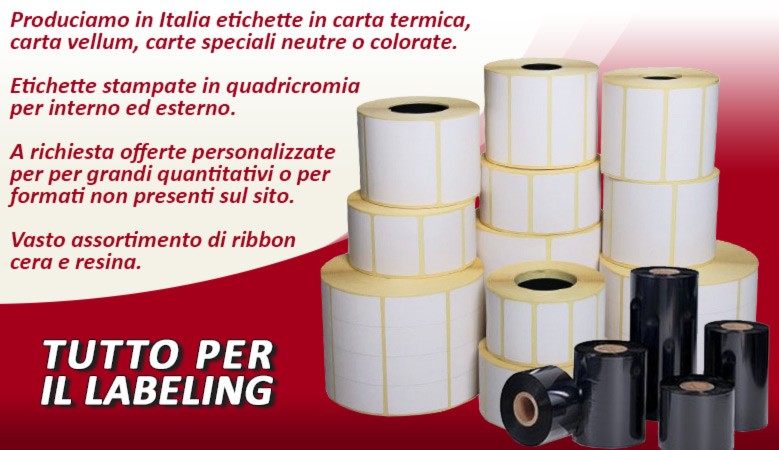 ROTOLO 550 ETICHETTE ADESIVE 50x25 PER CONGELATORE CON PRODOTTO