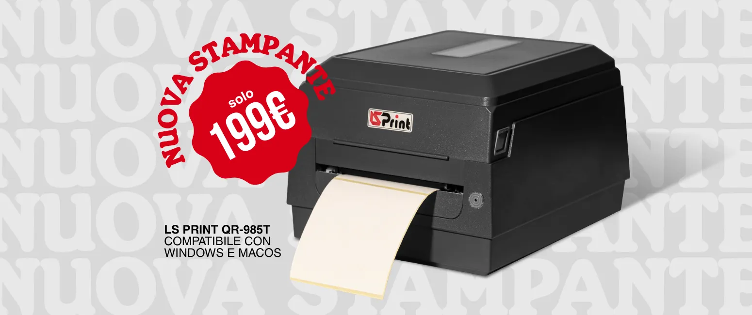 Stampante desktop per etichette e barcode a trasferimento termico LS-Print